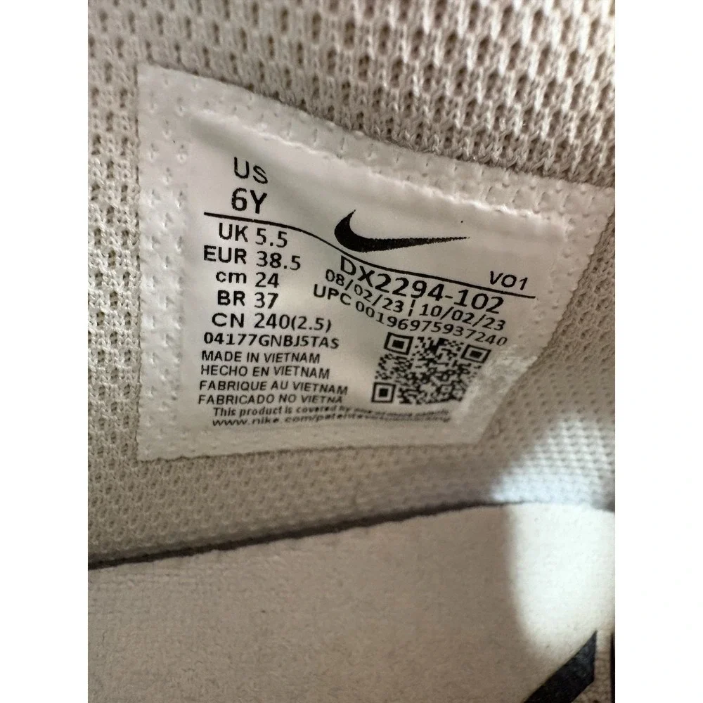 NIKE Ja Morant‎ 1 Scratch 2.0 DX2294-102 GS White Black Size 6y/7.5w